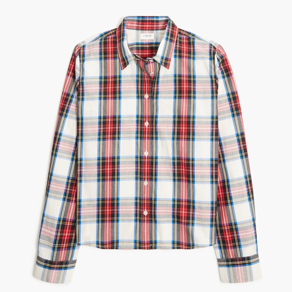 J.Crew Factory Plaid Button Down Shirt Red Blue Size XL